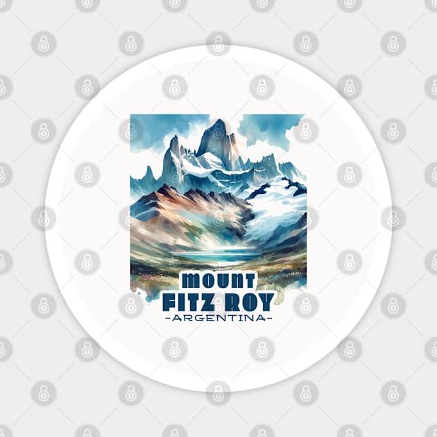 Classic Mount Fitz Roy Argentina Magnet by Sambastyles